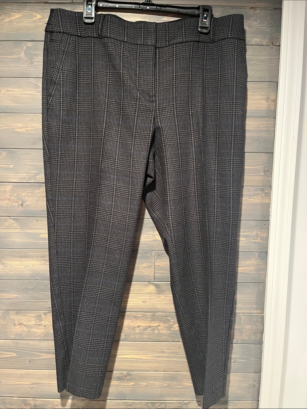 NWOT LOFT Julie Charcoal Plaid Dress Pants 14